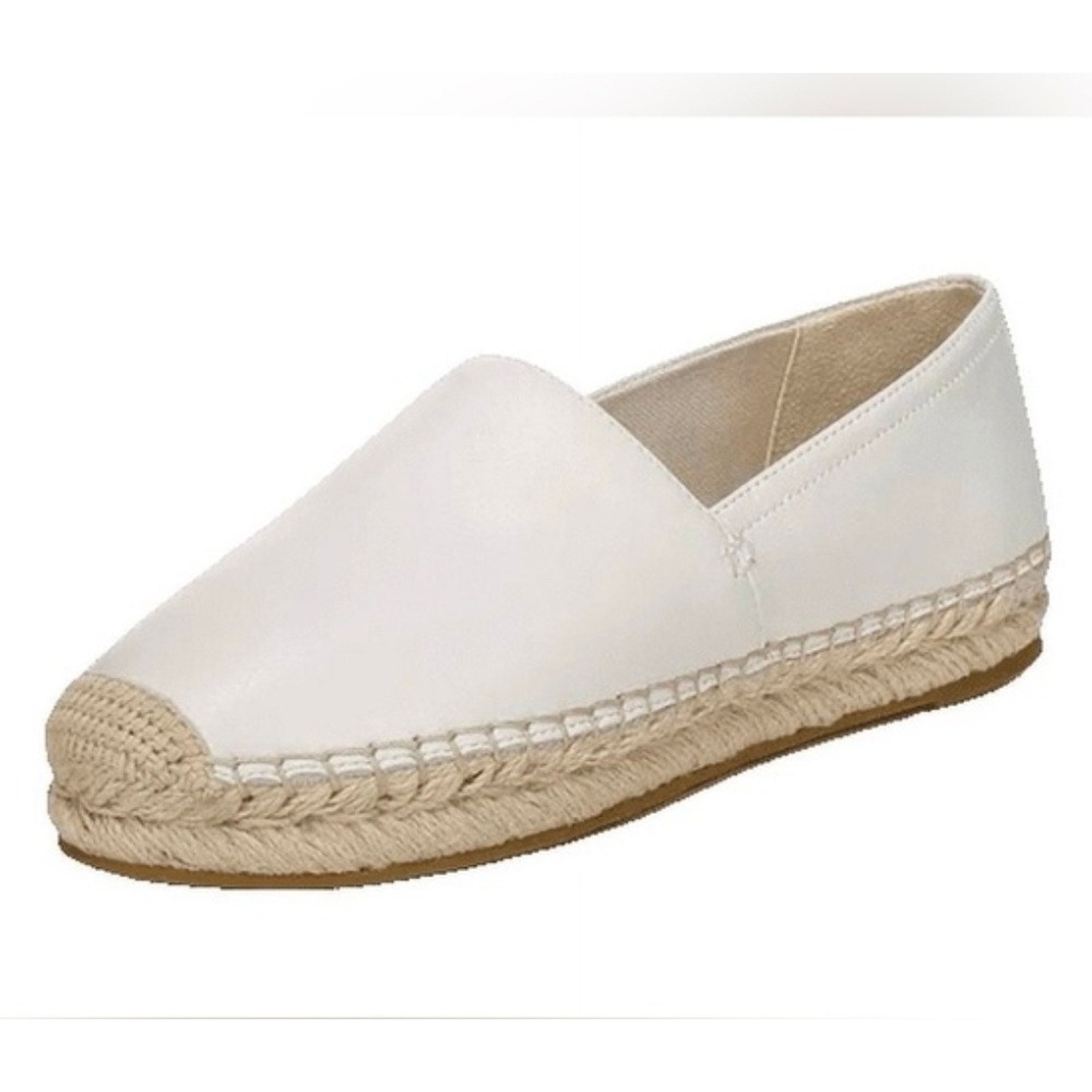 Sam Edelman Khloe White Leather Espadrille Flats Slip On Shoes Womens 8.5 M